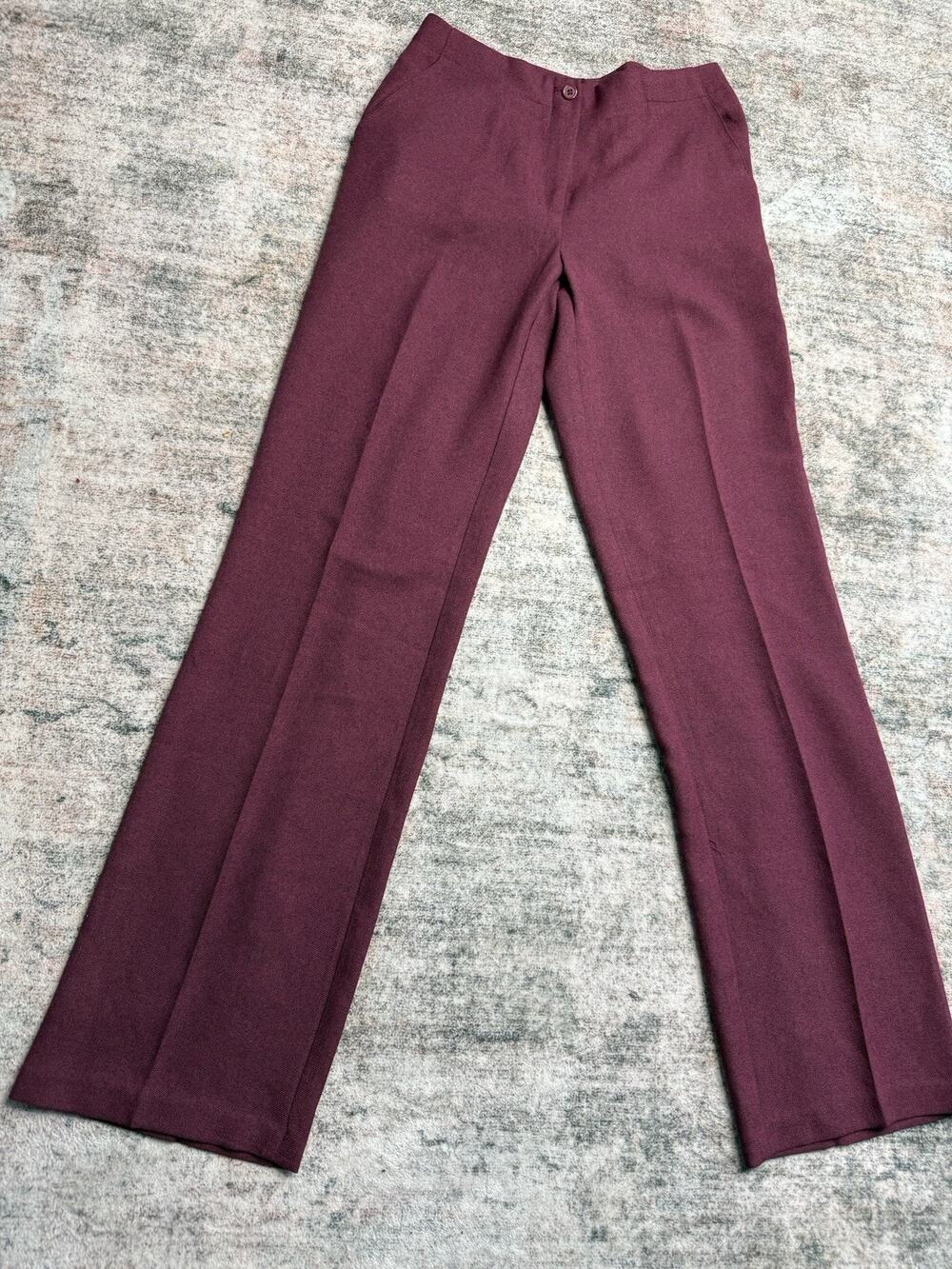 NWT Vintage 90’s Y2K Made In USA Pants Sz 7/8 Trousers Burgundy Straight Leg